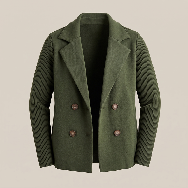 BRIANNA | Blazerjacke mit Strickärmeln und Knopfverschluss