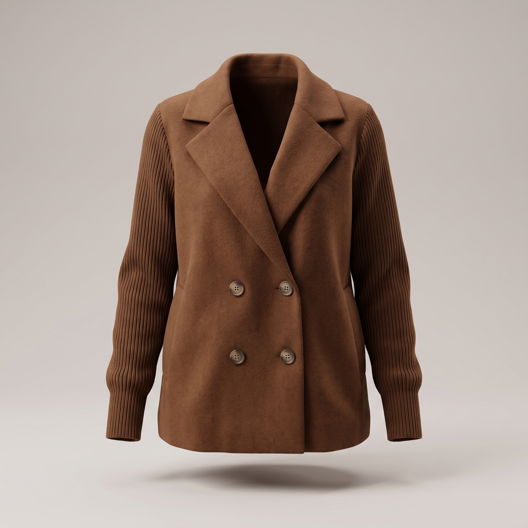 BRIANNA | Blazerjacke mit Strickärmeln und Knopfverschluss