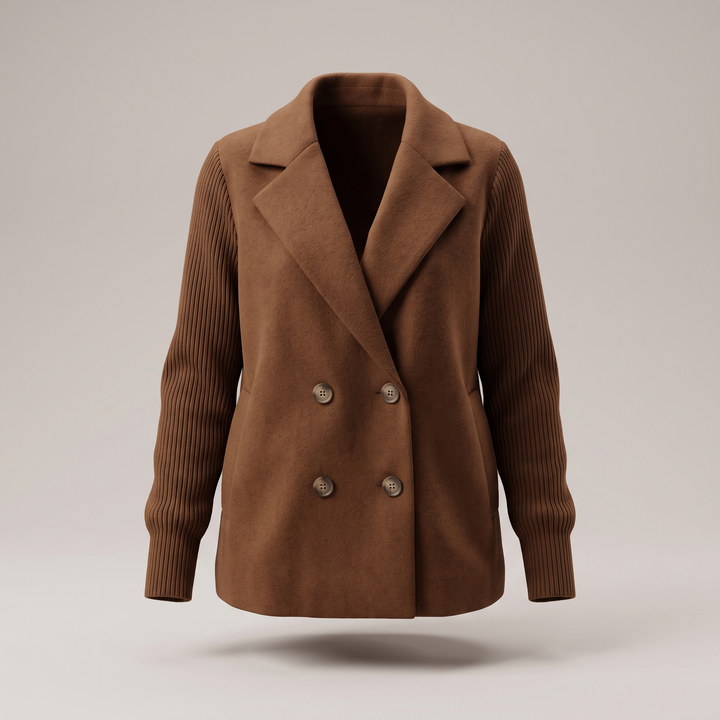 BRIANNA | Blazerjacke mit Strickärmeln und Knopfverschluss