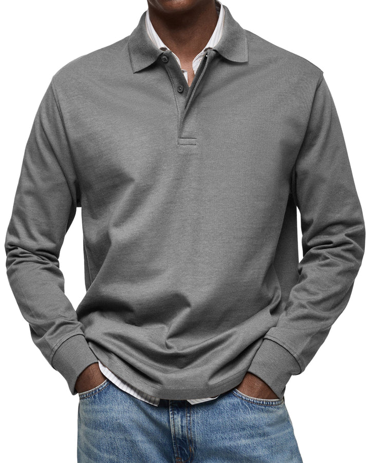 Elias™ | Essential Langarm-Poloshirt