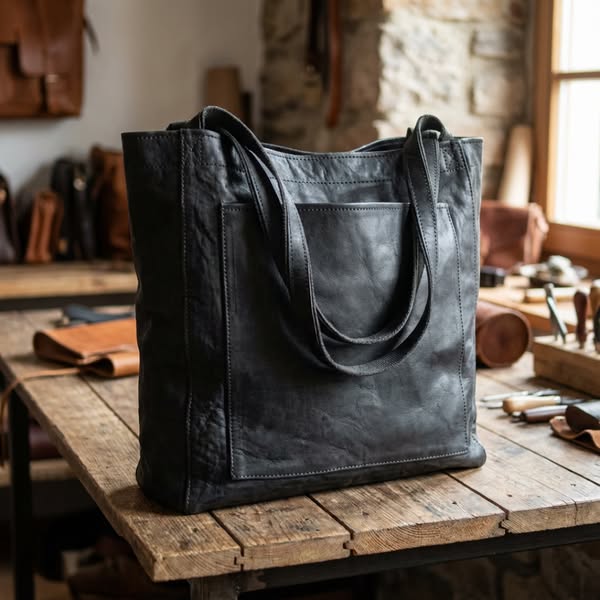 THESSALY | Klassische Leder-Tote
