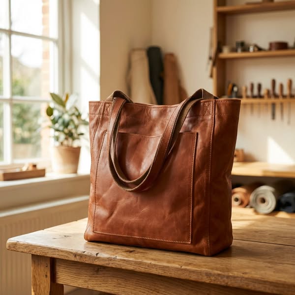 THESSALY | Klassische Leder-Tote