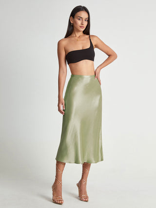 Aerin | Satin Midi Rock für Damen