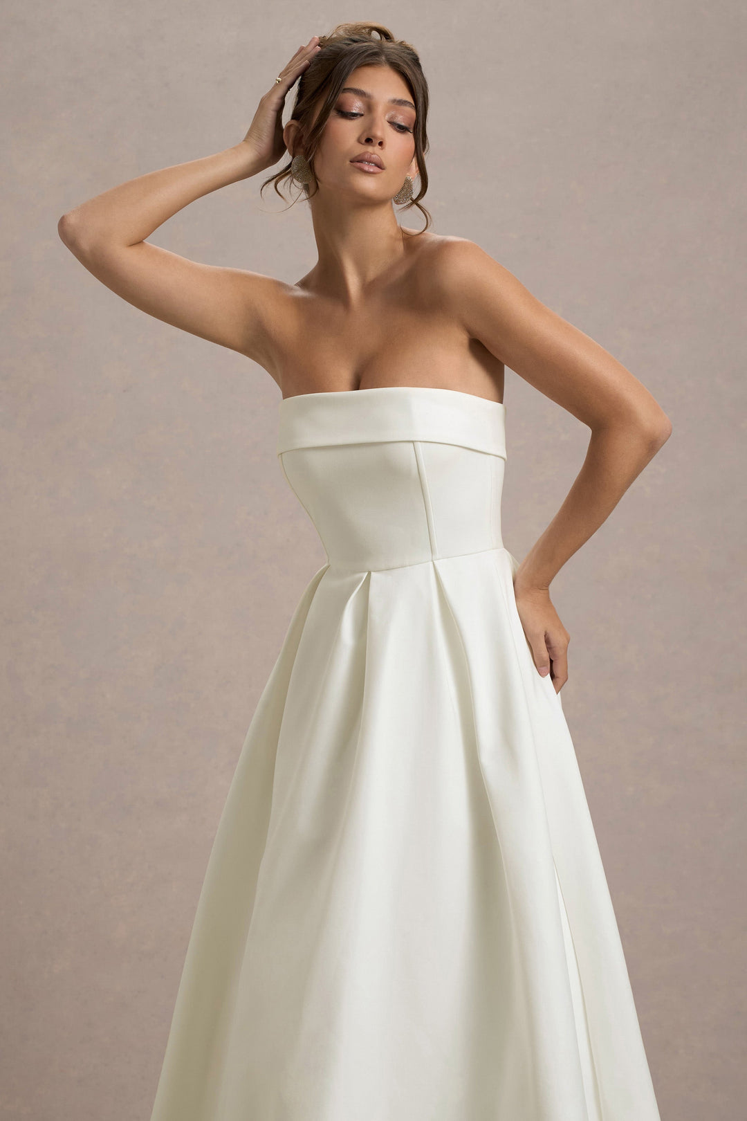 ANNE | Stilvolles Midi-Kleid mit Schulterfreiem Ausschnitt