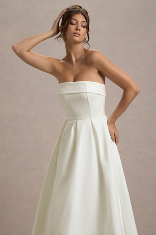 ANNE | Stilvolles Midi-Kleid mit Schulterfreiem Ausschnitt