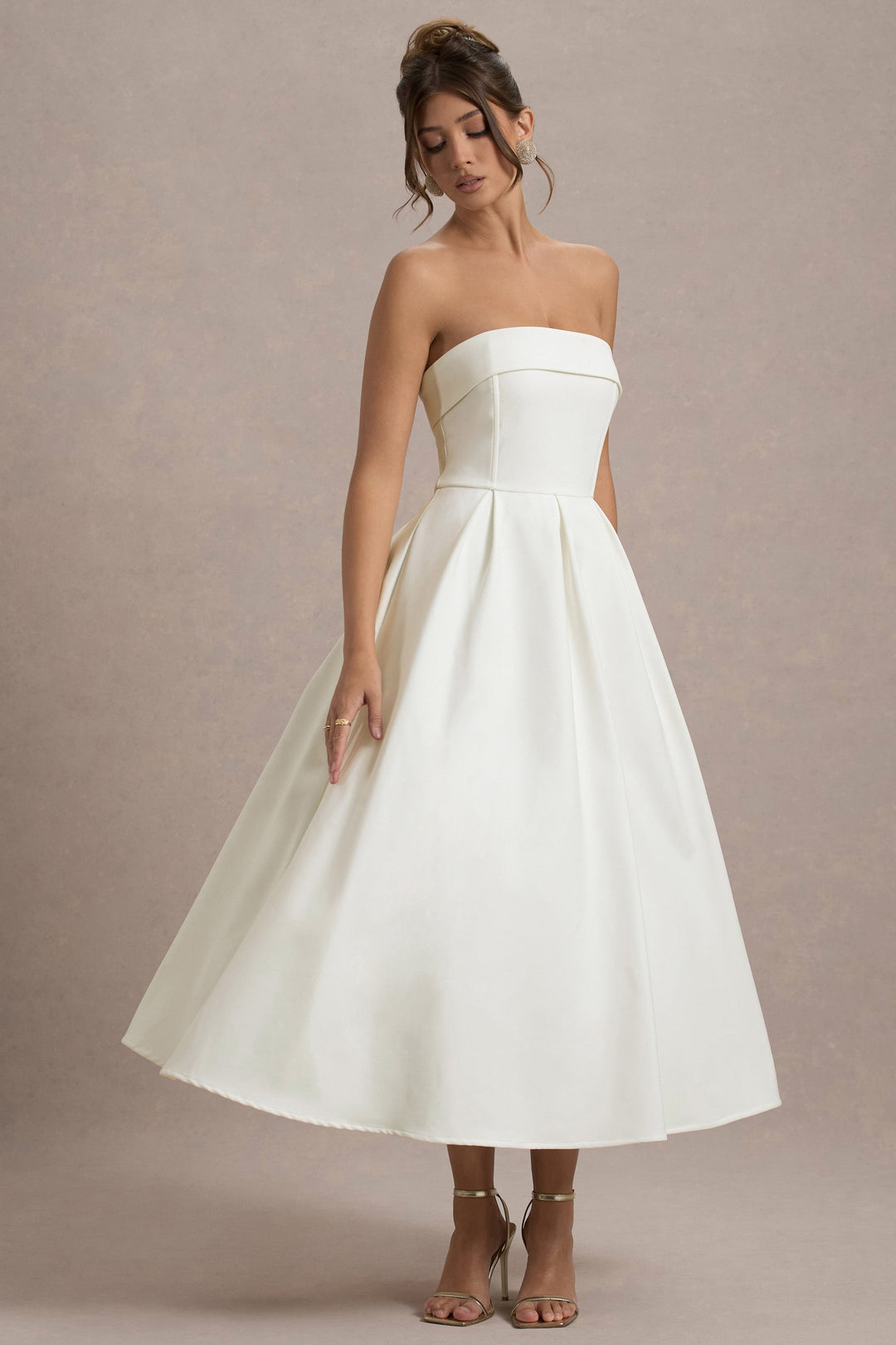 ANNE | Stilvolles Midi-Kleid mit Schulterfreiem Ausschnitt