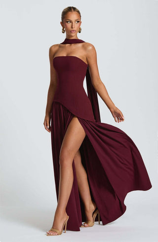 LINA | Trägerloses Maxikleid mit Hohem Schlitz