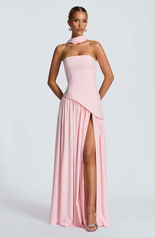 LINA | Trägerloses Maxikleid mit Hohem Schlitz