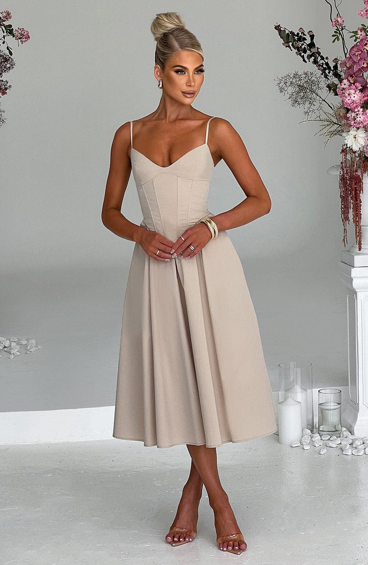 MAILEEN | Elegantes Midi Kleid im Corset Stil