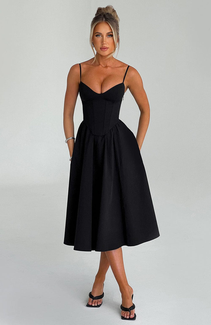 MAILEEN | Elegantes Midi Kleid im Corset Stil