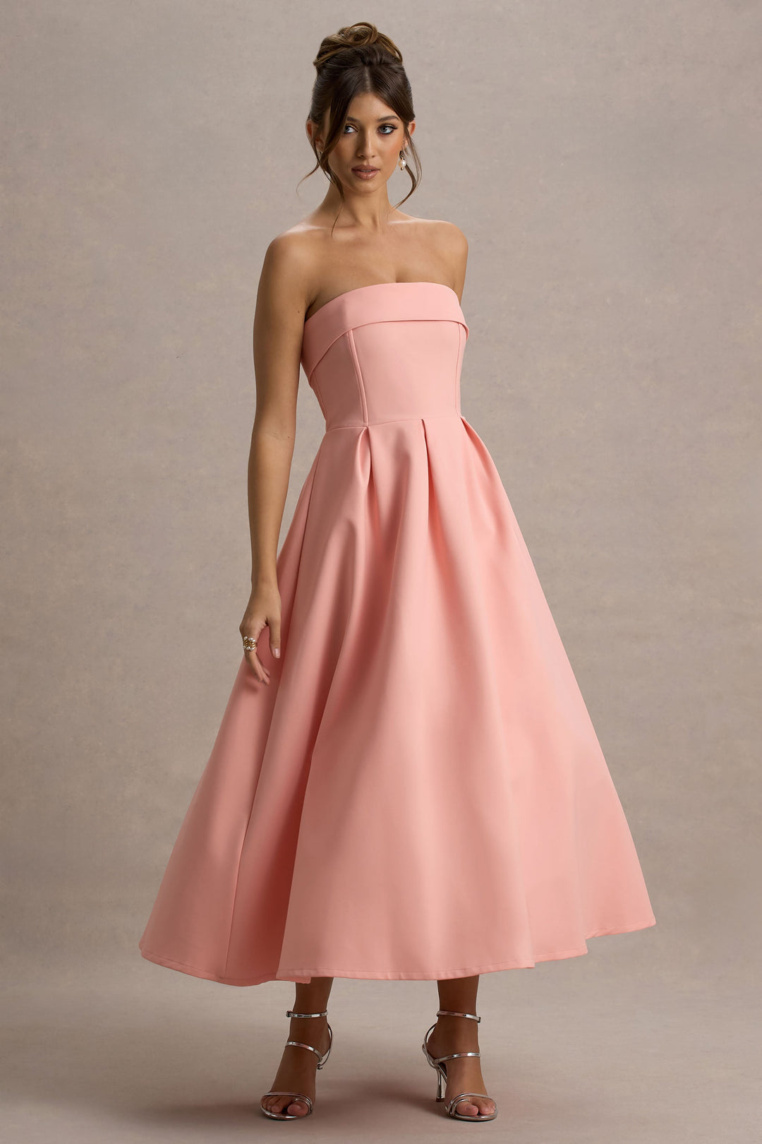 ANNE | Stilvolles Midi-Kleid mit Schulterfreiem Ausschnitt