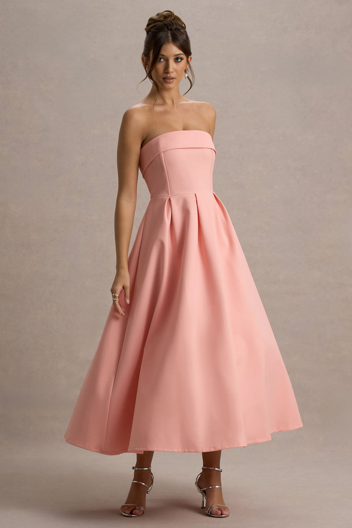 ANNE | Stilvolles Midi-Kleid mit Schulterfreiem Ausschnitt