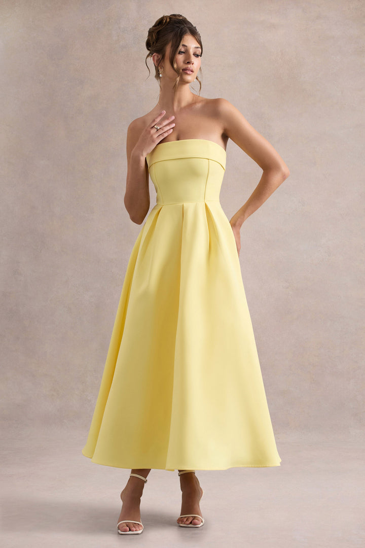 ANNE | Stilvolles Midi-Kleid mit Schulterfreiem Ausschnitt